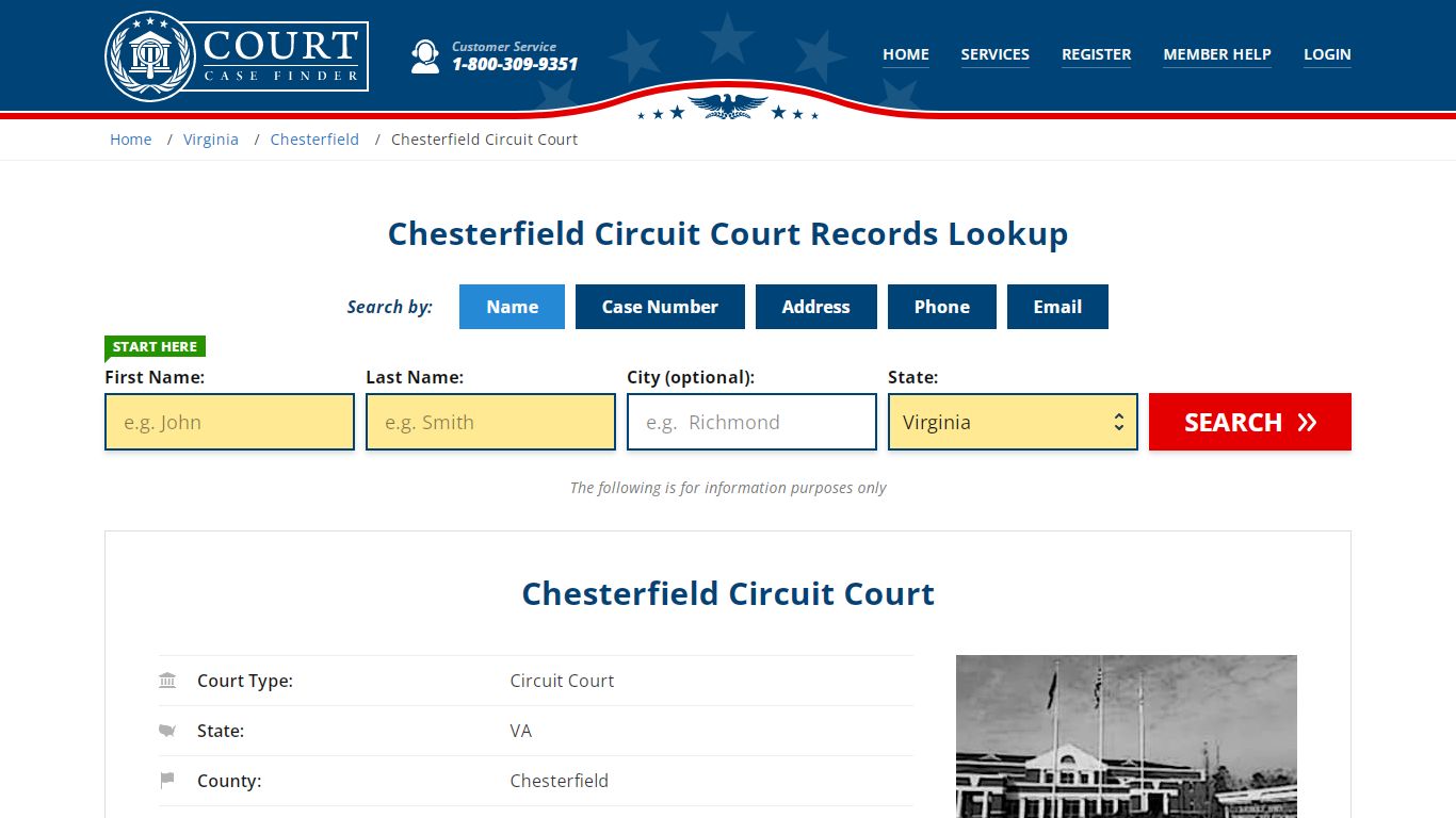 Chesterfield Circuit Court Records Lookup - CourtCaseFinder.com