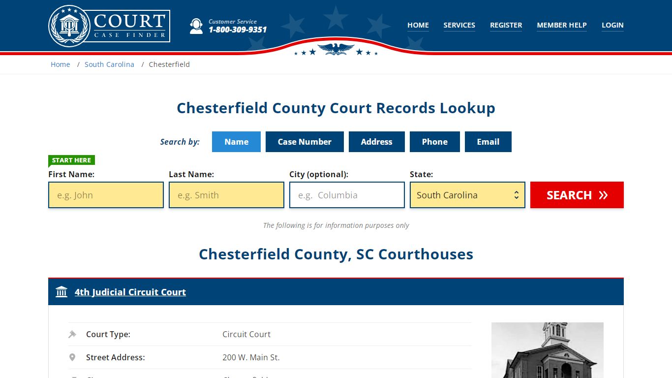 Chesterfield County Court Records | SC Case Lookup